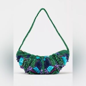 Zara Viral Beaded Green and Blue Mini Bag